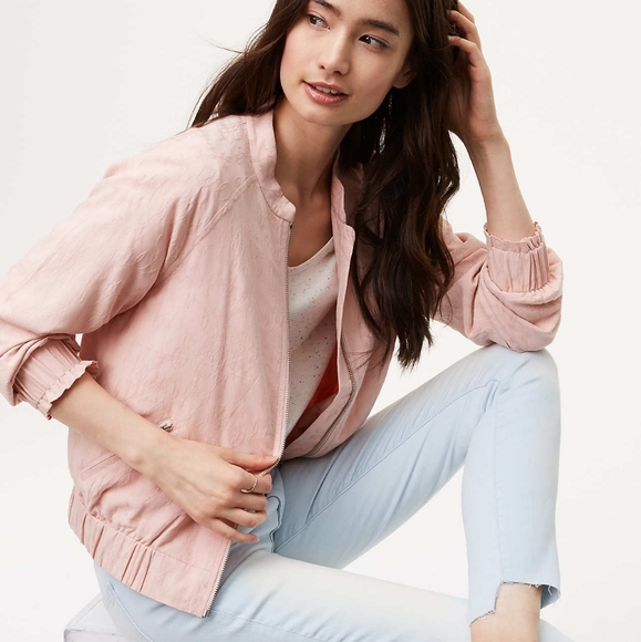 LOFT Jackets & Blazers - LOFT Light Pink/Blush Bomber Jacket